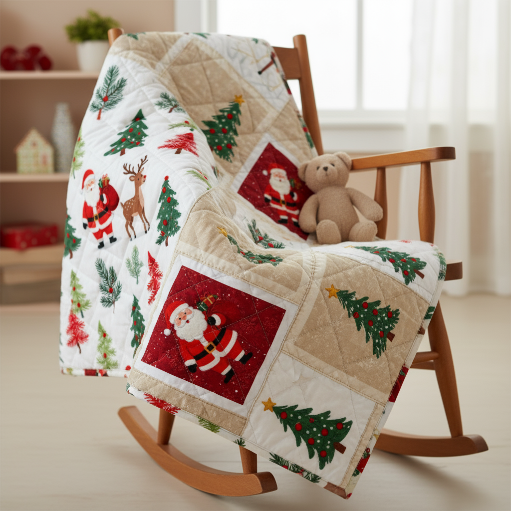 Santa & Christmas Tree Kids Quilt